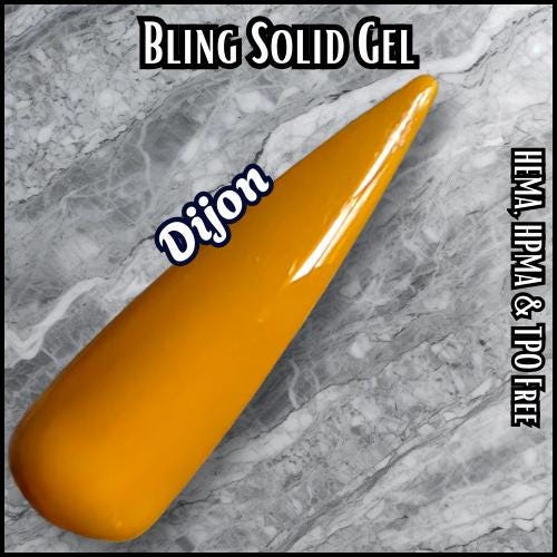 Dijon Solid Gel | Yellow | Mustard | HEMA, HPMA, TPO Free uv/led | 15ml | Gel Nail