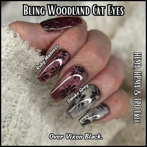 Woodland Cat Eye Gels | Ruby Madness | Smoked Grey | Vixen Black | HEMA, HPMA, TPO Free