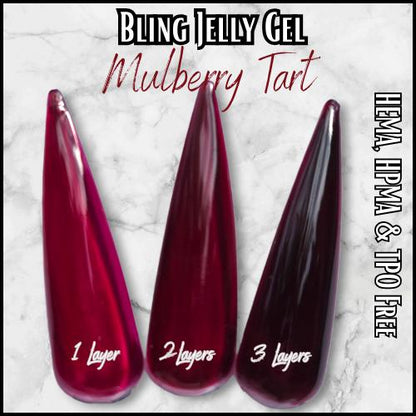 Mulberry Tart Jelly Gel | Dark Pink Red Translucent Jelly Gel | HEMA, HPMA, TPO Free uv/led | 15ml |