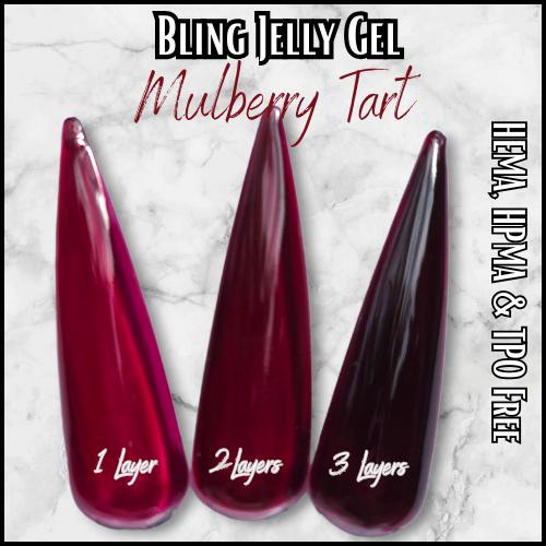 Mulberry Tart Jelly Gel | Dark Pink Red Translucent Jelly Gel | HEMA, HPMA, TPO Free uv/led | 15ml |