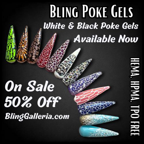 Poke Gels - Black or White Poke Gel - Poke Base in Clear - 2 Part System - HEMA, HPMA, TPO Free