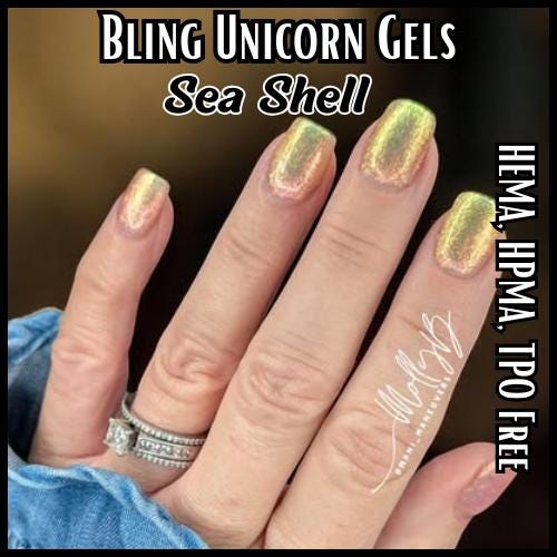 Sea Shell Unicorn Gel Mani | Iridescent | Mermaid | Pearl | Shell | Aurora | HEMA, HPMA, TPO Free | 15 ml |