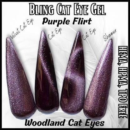 Purple Flirt & Jade Dream Gel Mani | Woodland Cat Eye Gels | HEMA, HPMA, TPO Free
