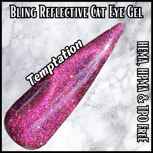 Temptation Cat Eye Gel | Glitter Cat Eye | Intense Sparkle | HEMA, HPMA, TPO Free | Nail Gel, Gel Polish |