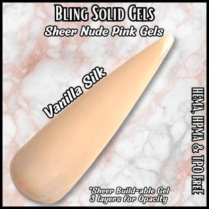 Vanilla Silk Sheer Nude Pink Gels | Transparent Build-able | HEMA, HPMA, TPO Free |