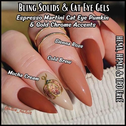 Espresso Martini Cat Eye with Sienna Rose, Cold Brew, Mocha Cream Solid Gels - HEMA, HPMA, TPO Free (Copy)