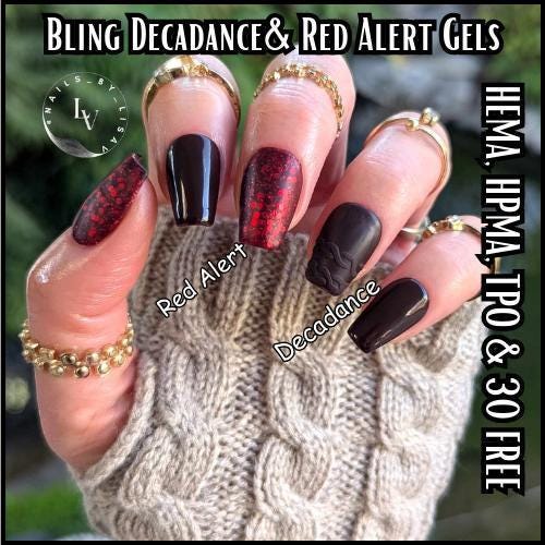 Decadence Dark Red Solid Gels | HEMA HPMA TPO Free uv/led | 15ml | Gel Nails