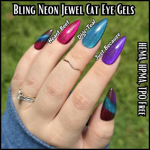 Jewel Shimmer Cat Eye Gels - Heart Beet, Just Because, Royal Velvet, Priceless, Digi-Teal - HEMA, HPMA, TPO Free