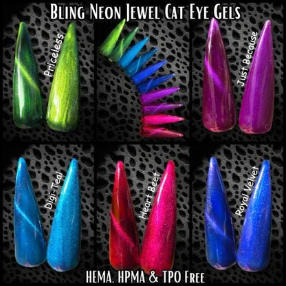 Jewel Shimmer Cat Eye Gels - Heart Beet, Just Because, Royal Velvet, Priceless, Digi-Teal - HEMA, HPMA, TPO Free