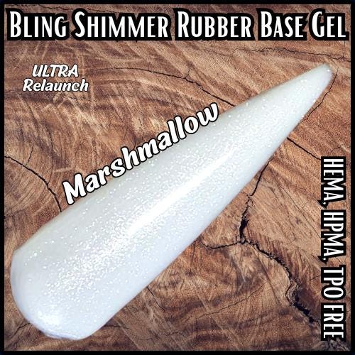 Marshmallow Shimmer Rubber Base Gel | Shimmer White | HEMA, HPMA, TPO Free | Soak Off