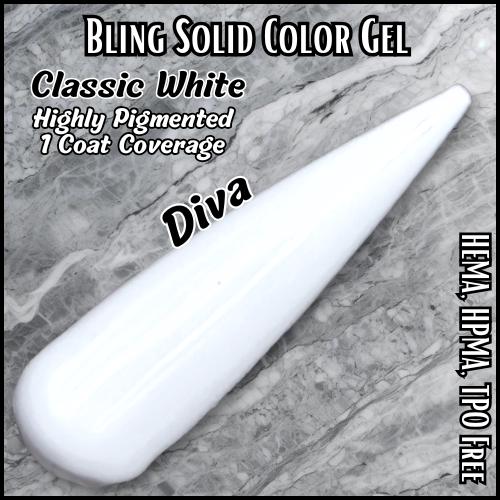 Diva | Super White Gel | Highly Pigmented | One Coat Coverage | HEMA, HPMA, TPO Free No Odor