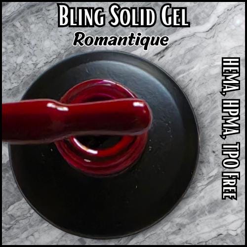 Romantique Solid Deep Red Gel | Real Red| Dark Red Solids and Glitter Gels | HEMA HPMA TPO Frees