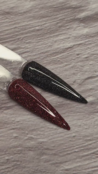Reflective Black & Red Gels | Midnight Mirage, Retro Radiance | HEMA, HPMA, TPO Free uv/led | 15ml | Soak Off |