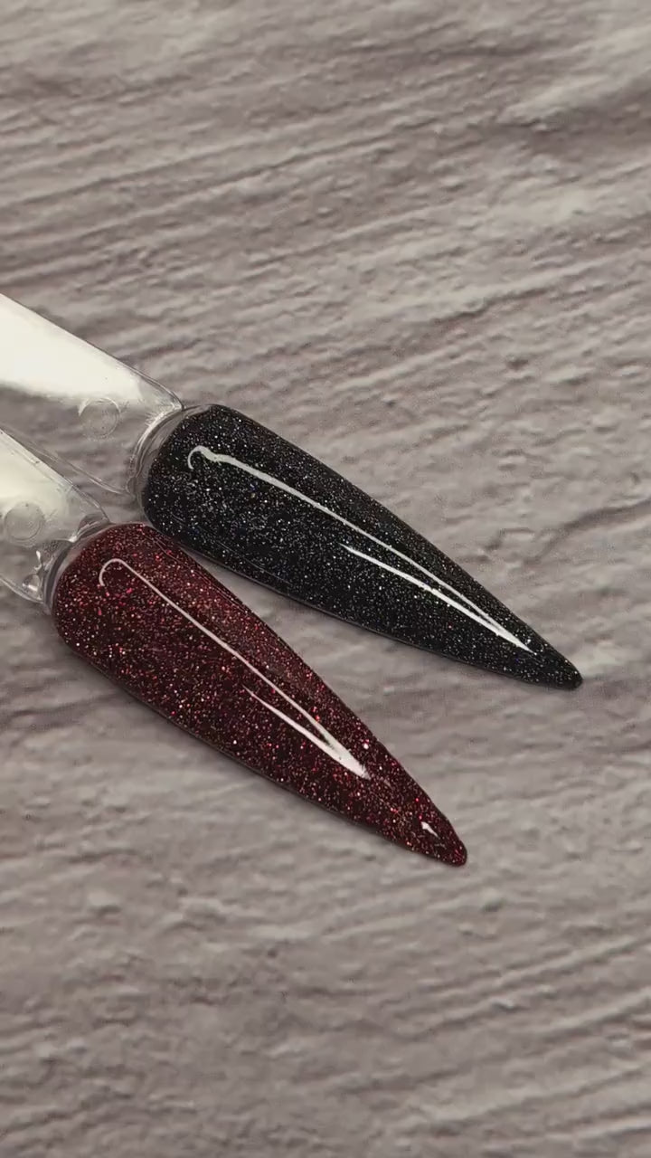 Reflective Black & Red Gels | Midnight Mirage, Retro Radiance | HEMA, HPMA, TPO Free uv/led | 15ml | Soak Off |