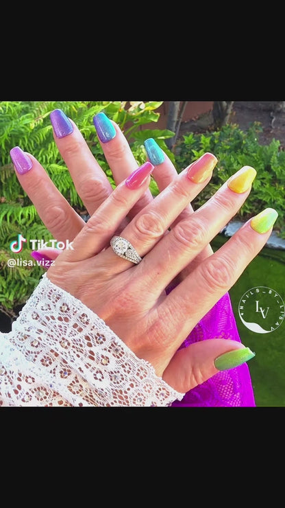 Neon Honey, Zesty Vibes, Got Mess, Exotic Pink, Rose Magenta, Lavender Pop, Ultra Violet, Indigo Glow, Blue Eyes, Beach Waves, Chasing Summer, Sizzling Lime - HEMA, HPMA, TPO Free