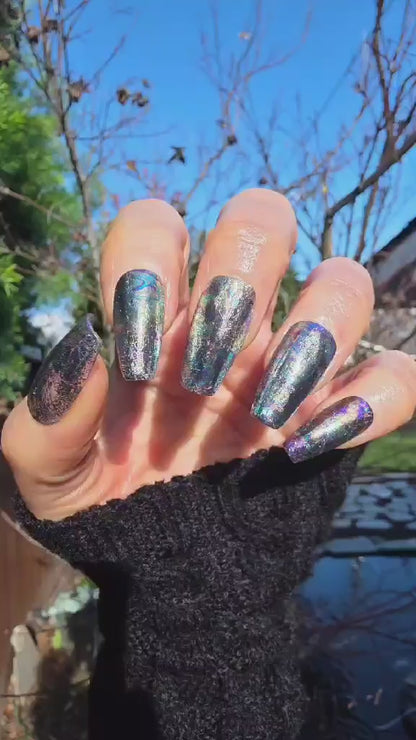 Vivid Violet Neon Solid Gel & Animal Print #1 Transfer Foils Overlay Set - HEMA, HPMA, TPO Free