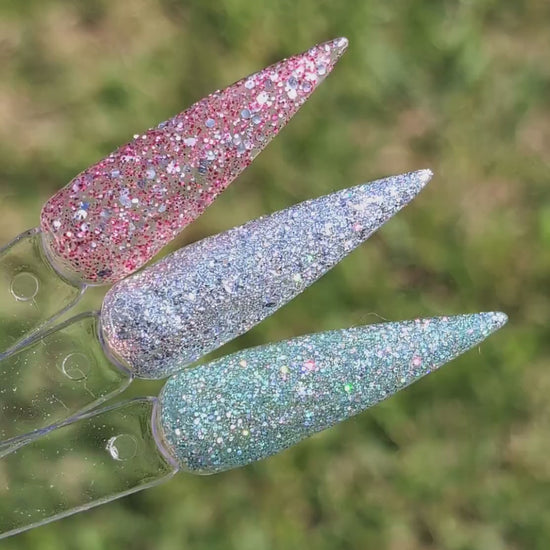 Minty Glitter Gels - Peppermint and Spearmint Glitter Gels, Silver Glitz Glitter Gel - HEMA, HPMA, TPO