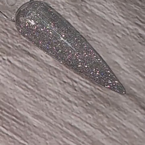 Reflective Halo Gel Top Coat Gel | Silver Holographic Fine Glitter in a Clear Gel Base | HEMA, HPMA, TPO, 30 Free uv/led | 15ml | Soak Off