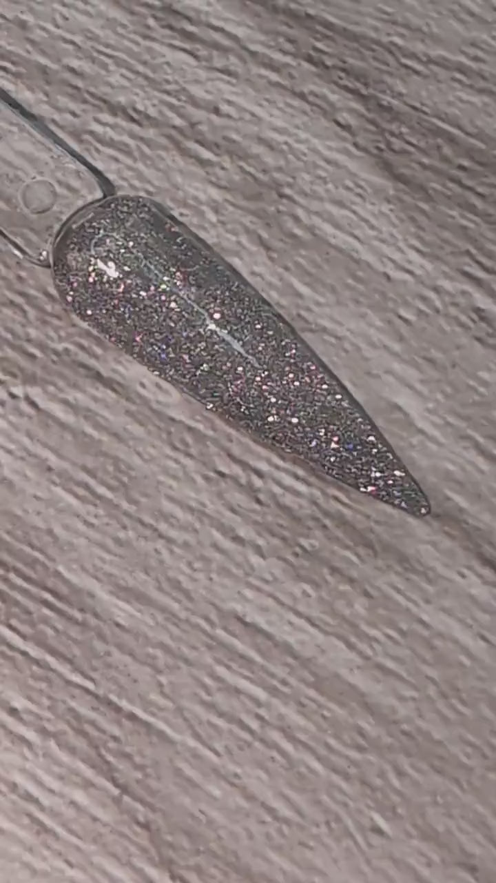 Reflective Halo Gel Top Coat Gel | Silver Holographic Fine Glitter in a Clear Gel Base | HEMA, HPMA, TPO, 30 Free uv/led | 15ml | Soak Off