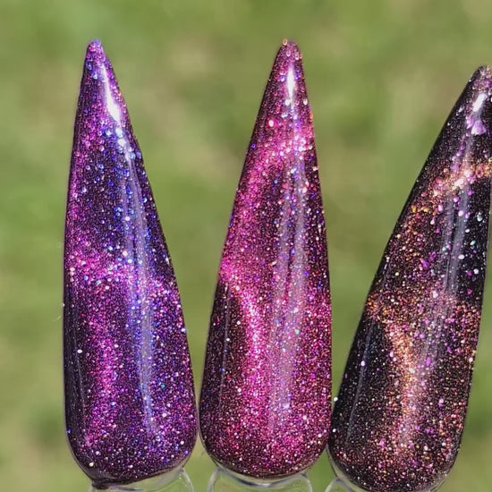 Grape Veil, Temptation, Cosmos | Royalty Glitter Cat Eye Gel Polish | Glittery Cat Eye | Intense Sparkle | HEMA, HPMA, TPO, 30 Free uv/led |