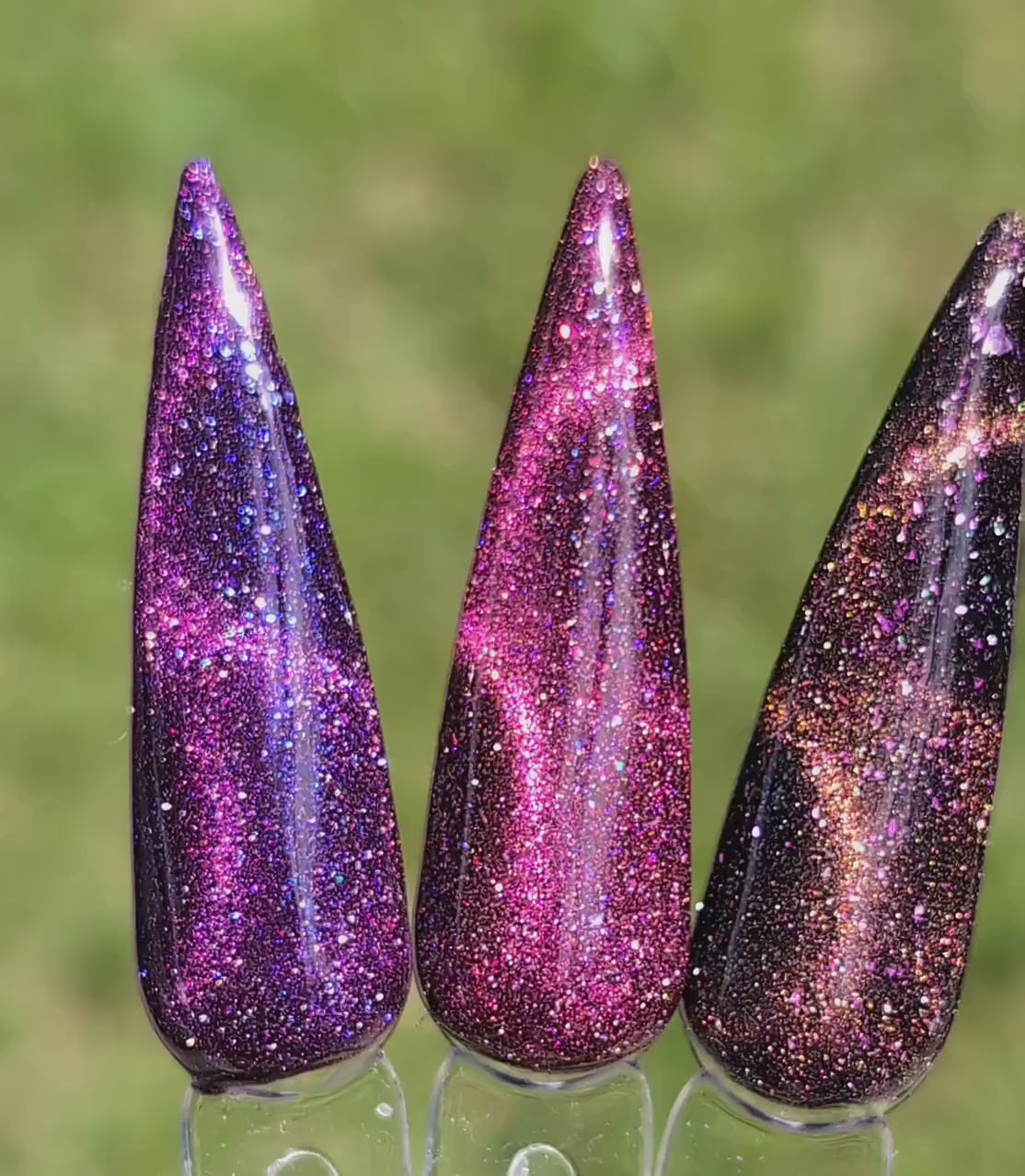 Grape Veil, Temptation, Cosmos | Royalty Glitter Cat Eye Gel Polish | Glittery Cat Eye | Intense Sparkle | HEMA, HPMA, TPO, 30 Free uv/led |