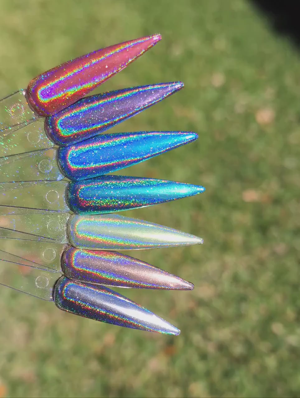 Holographic CHROME | Color Shifting Effect Chrome Powder | Red Purple Blue Teal Chartruse Light Bronze Silver | Chrome Pigment | Not Dip