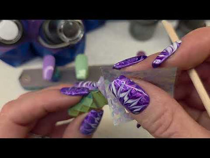 Vivid Violet Neon Solid Gel & Animal Print #1 Transfer Foils Overlay Set - HEMA, HPMA, TPO Free