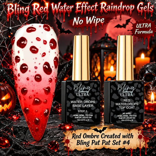 ULTRA Red Water Effect 2 Gel Set (Rain Water, Water Drop, Raindrop, Waterglass, Water Drop, etc.) - HEMA, HPMA, TPO Free