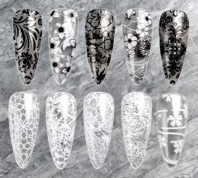 LACE Black & White Transfer Foil Overlay Set #1