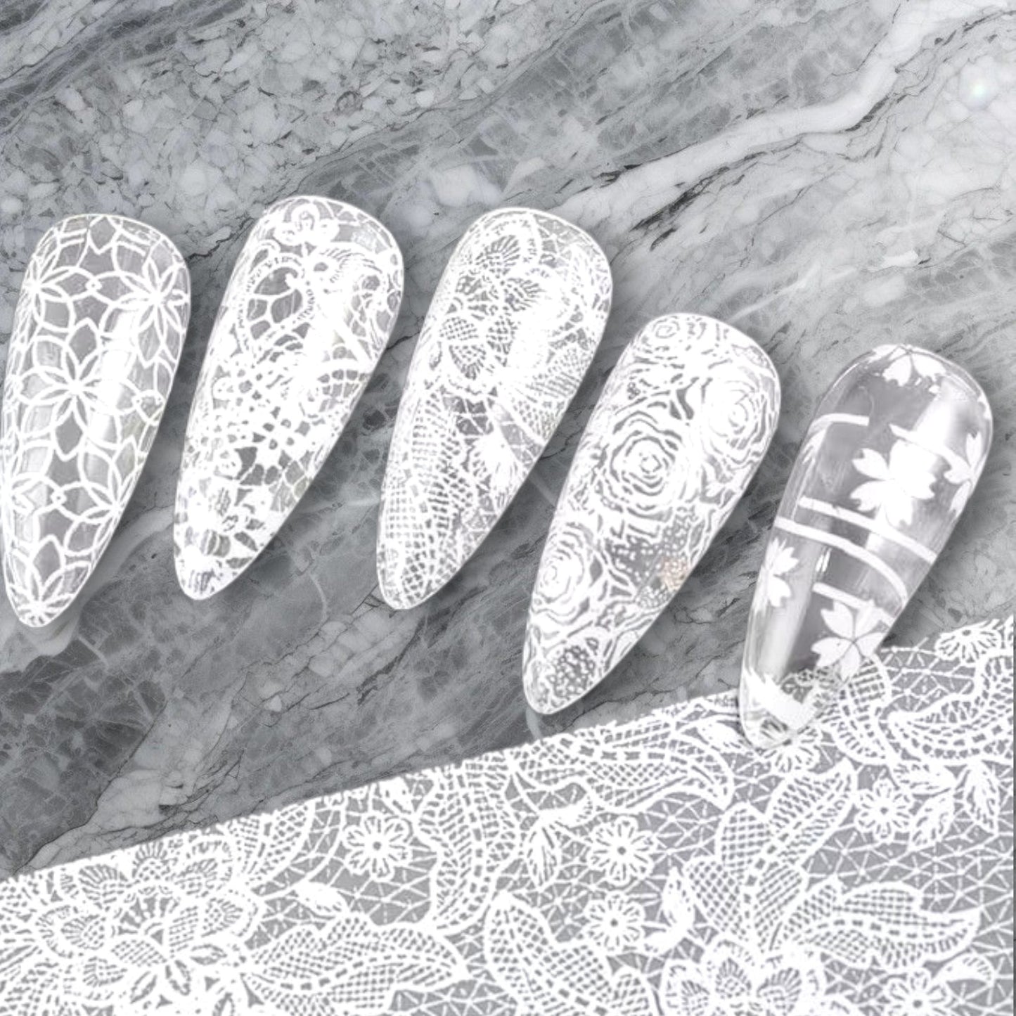 LACE Black & White Transfer Foil Overlay Set #1