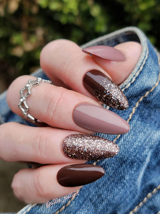 Truffle, Mink & Bronze Glitz Mani - HEMA HPMA TPO Free