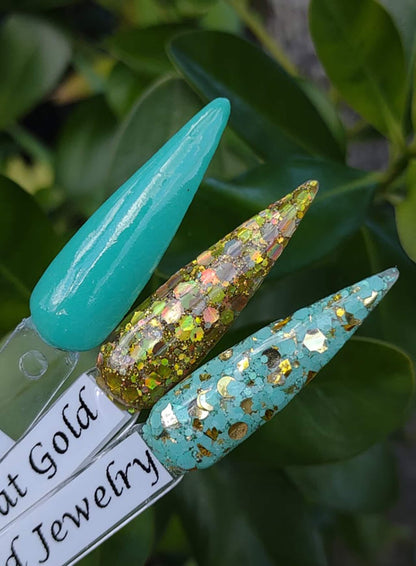 Turquoise Gold Jewelry Dip Trio