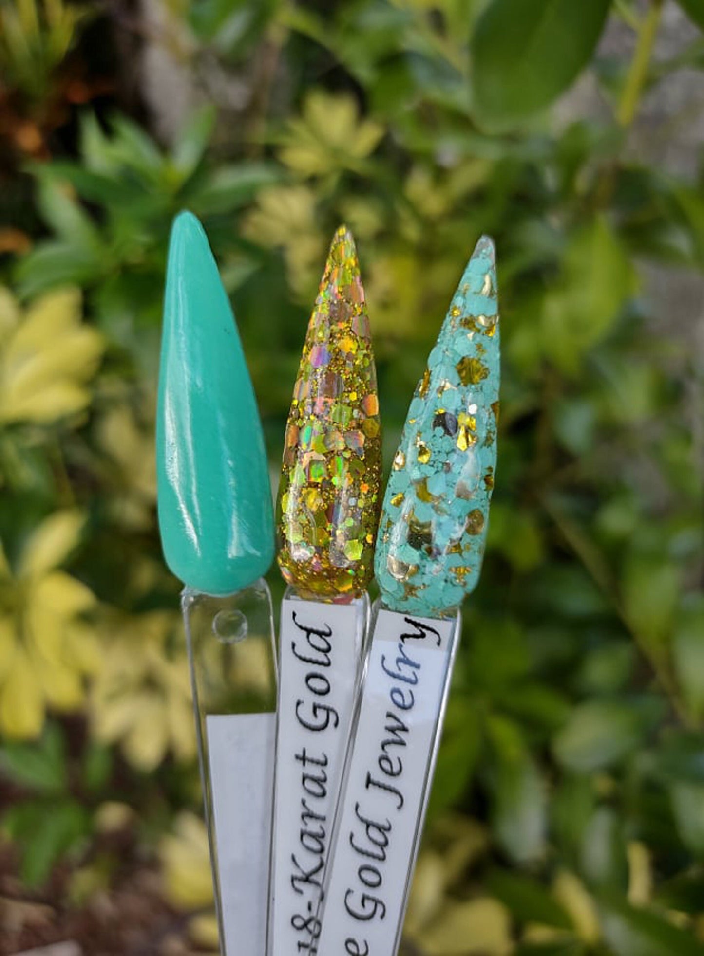 Turquoise Gold Jewelry Dip Trio