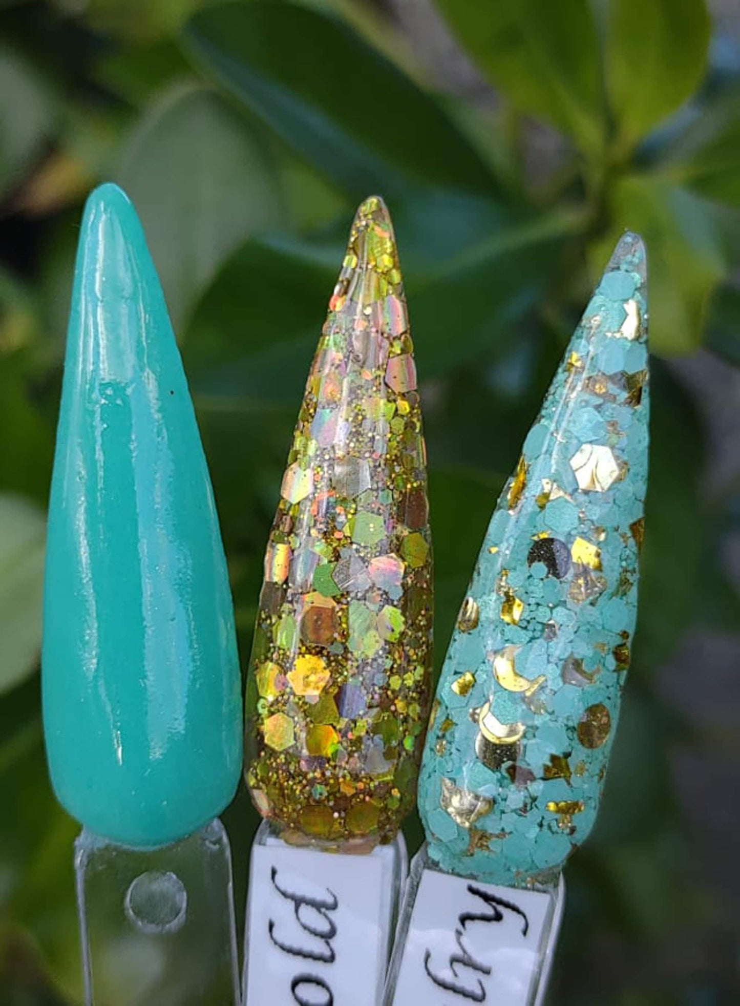Turquoise Gold Jewelry Dip Trio