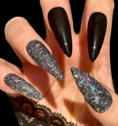 Gun Metal & Raven Dip Duo Mani