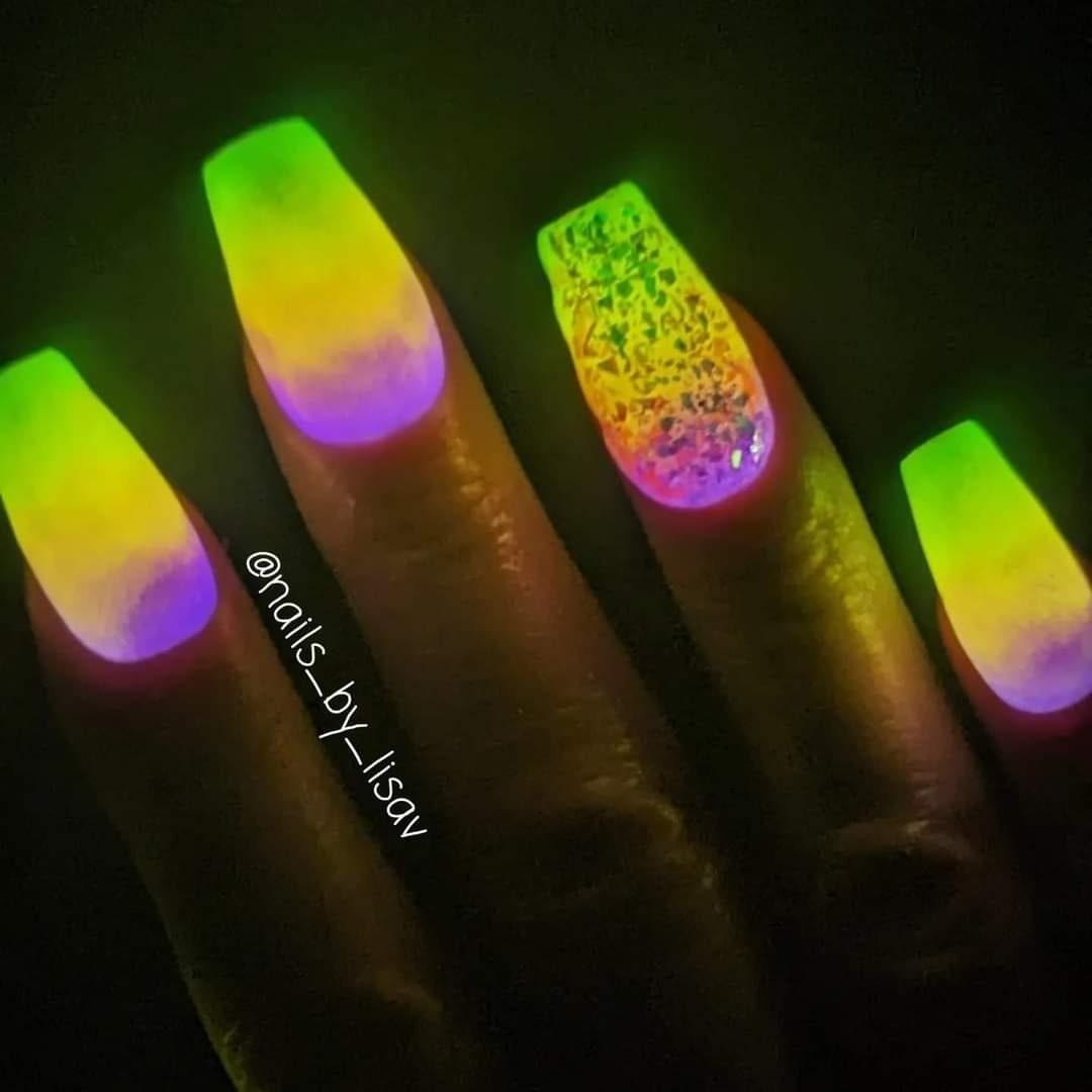 Neon Glow Sunset Voltage Dip Collection Mani
