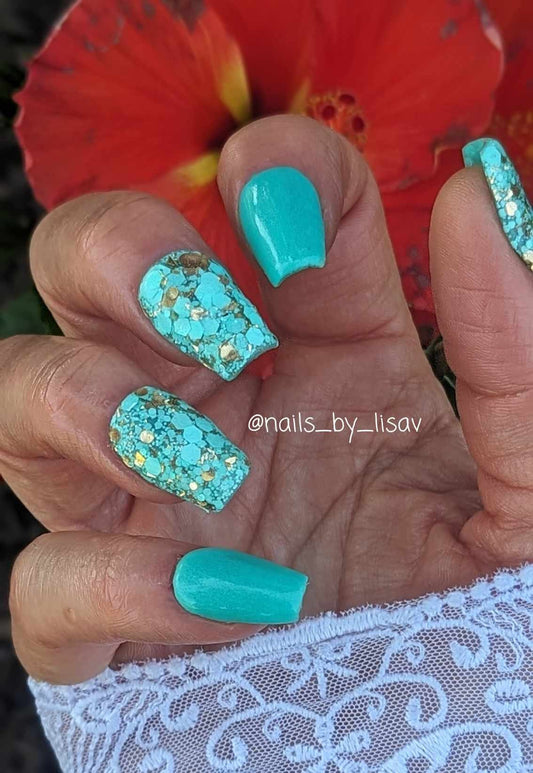 Mint Loves Silver & Turquoise Dip Duo Mani