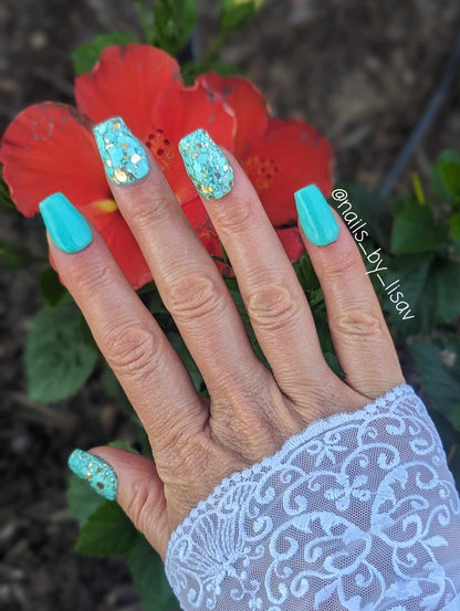 Mint Loves Silver & Turquoise Dip Duo Mani