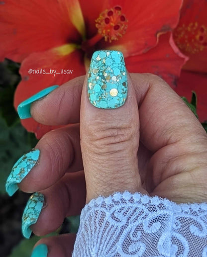 Mint Loves Silver & Turquoise Dip Duo Mani