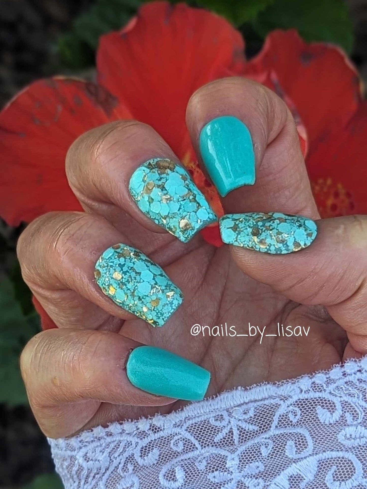 Mint Loves Silver & Turquoise Dip Duo Mani