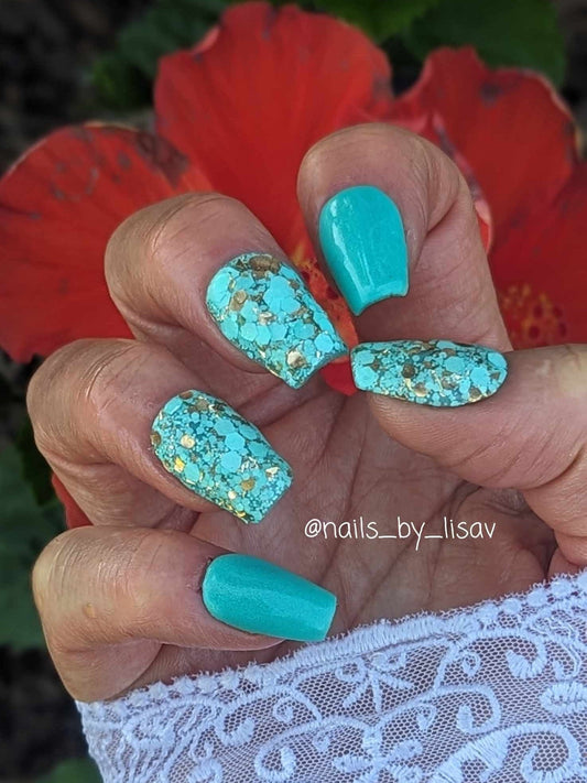 Mint Loves Silver & Turquoise Dip Duo Mani